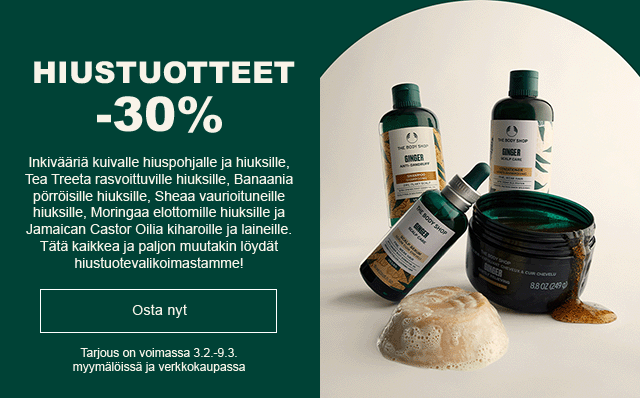 Hiustuotteet -30% enää huomiseen asti